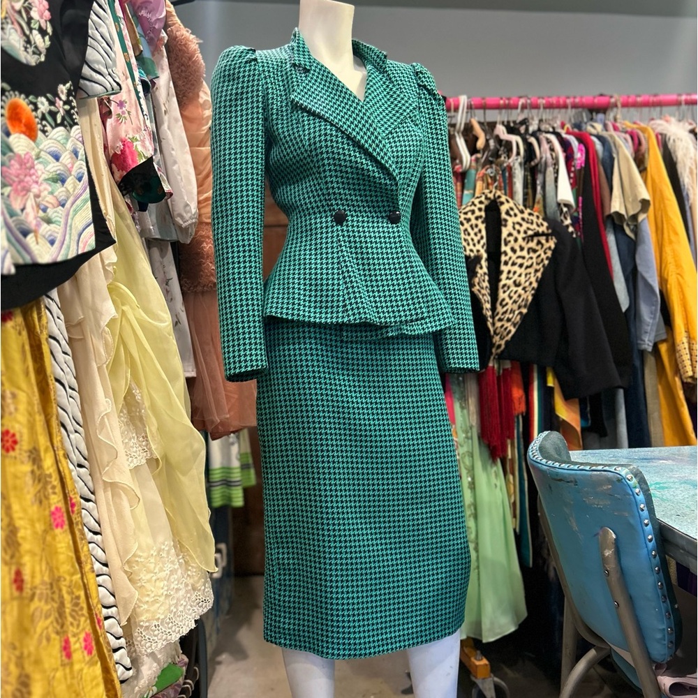 Vintage Parisian Houndstooth Suit